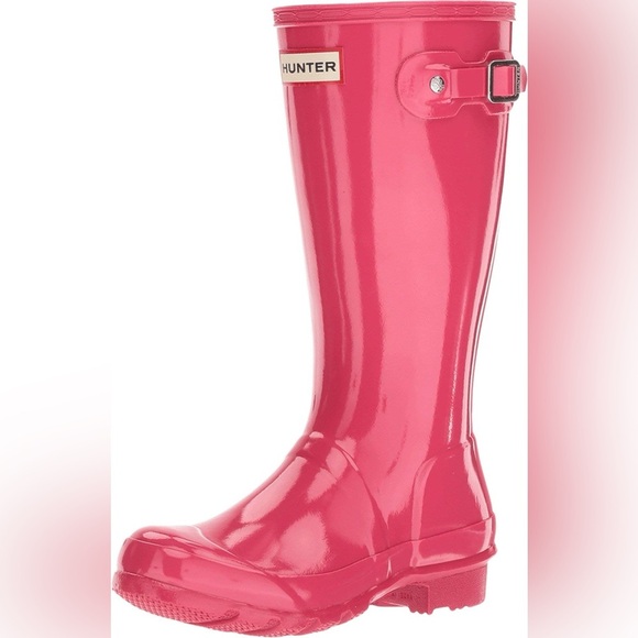 Hunter The Original Kids Gloss Wellington Rain Boot Pink Youth Kids - Picture 1 of 16